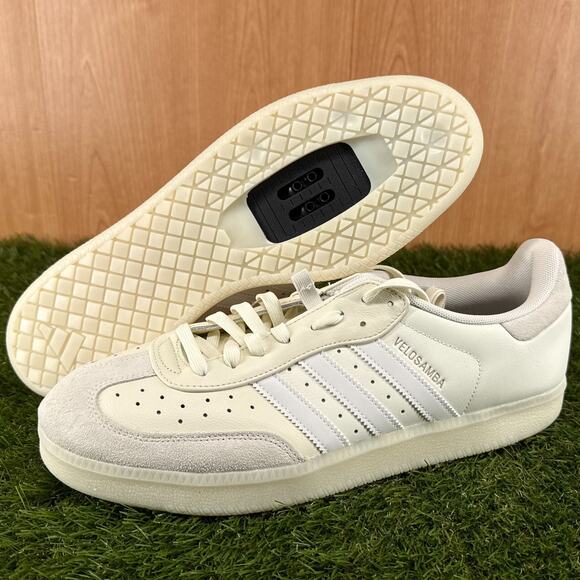 adidas Velosamba Leather Off White Cloud White Cycling Shoes JQ2323 Men\'s Sz 12